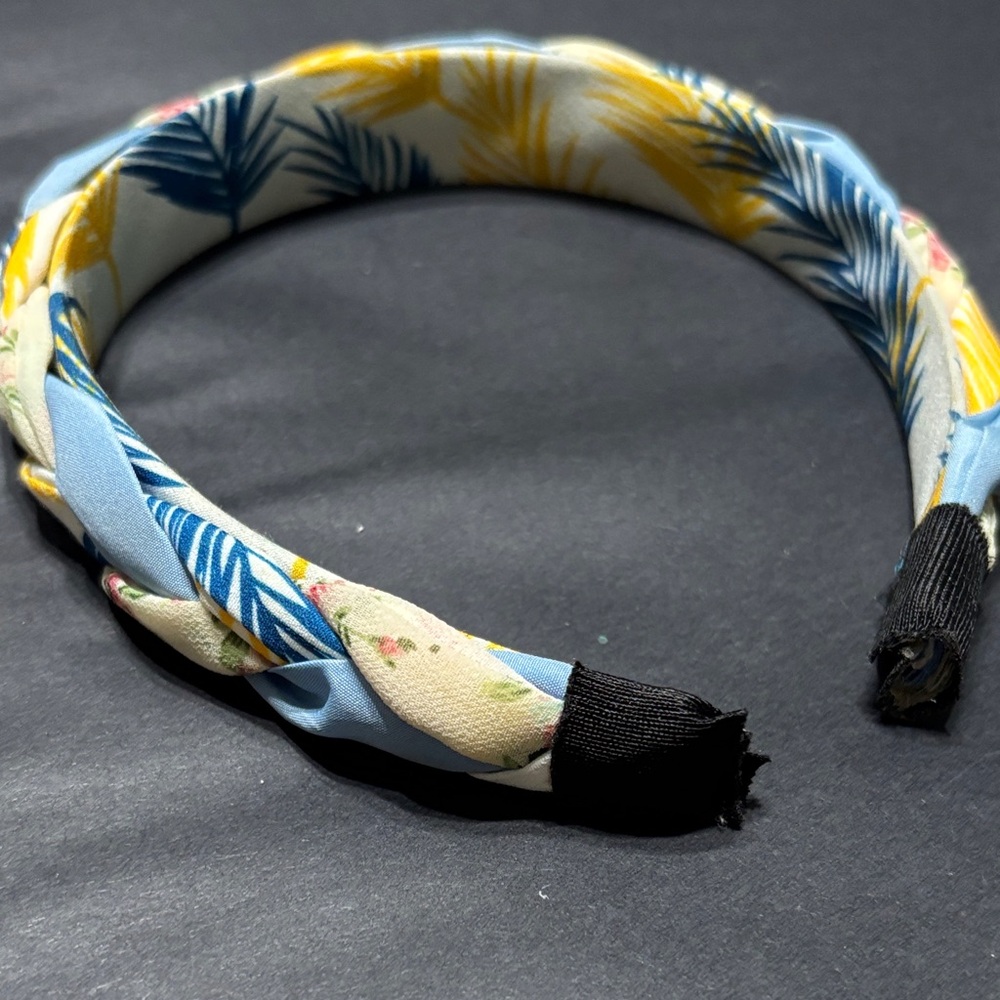 Floral Blue and Yellow Headband - Picture 2 of 6